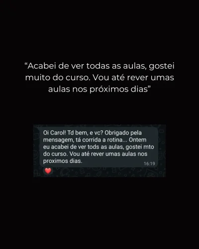 depoimentos - geral - gostei muito vou rever